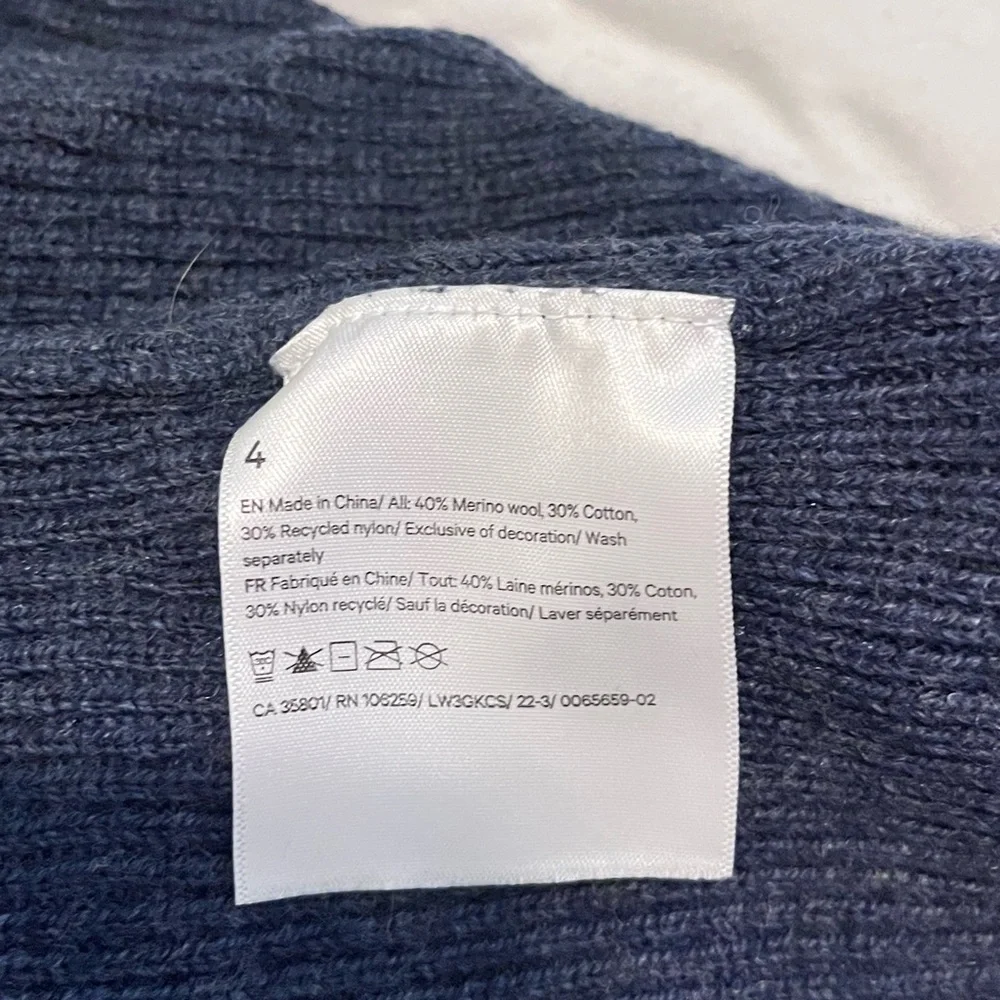 Lululemon Merino wool mock neck sweater, heathered navy, size 4 fits 4/6 - Picture 5 of 6